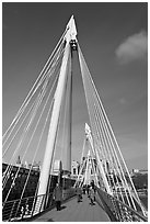 Golden Jubilee Bridge. London, England, United Kingdom (black and white)