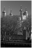 Tower of London, morning. London, England, United Kingdom ( black and white)