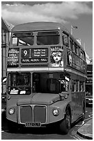 Routemaster double decker bus. London, England, United Kingdom (black and white)