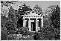 King William's temple, late afternoon. Kew Royal Botanical Gardens,  London, England, United Kingdom ( black and white)