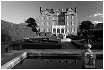 Kew Palace and basin. Kew Royal Botanical Gardens,  London, England, United Kingdom (black and white)