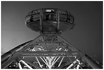 London Eye capsule at night. London, England, United Kingdom (black and white)