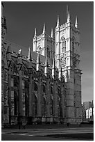 Westminster Abbey from the side, morning. London, England, United Kingdom ( black and white)
