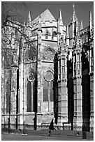 Westminster Abbey, rear view. London, England, United Kingdom ( black and white)