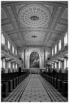 Chapel, Old Royal Naval College. Greenwich, London, England, United Kingdom (black and white)