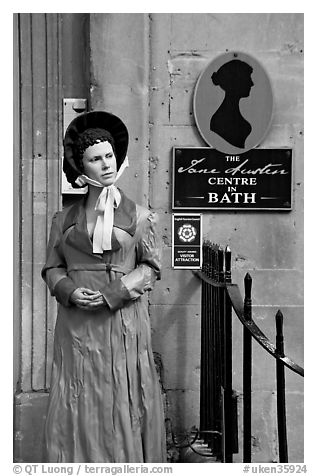 Jane Austen centre. Bath, Somerset, England, United Kingdom (black and white)