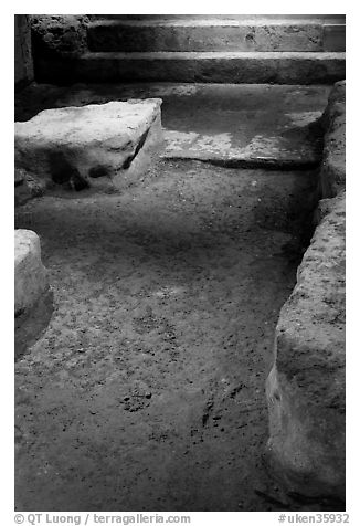 Secondary pool dating from the Roman period. Bath, Somerset, England, United Kingdom (black and white)
