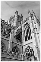 Bath Abbey tower. Bath, Somerset, England, United Kingdom (black and white)