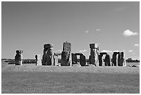 Megalithic monument, Stonehenge, Salisbury. England, United Kingdom (black and white)