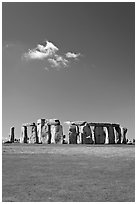 Prehistoric monument of megaliths, Stonehenge, Salisbury. England, United Kingdom (black and white)
