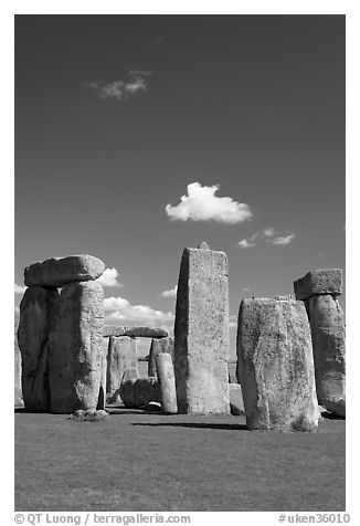Megaliths, Stonehenge, Salisbury. England, United Kingdom (black and white)