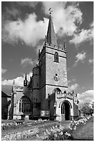 Church, Lacock. Wiltshire, England, United Kingdom (black and white)