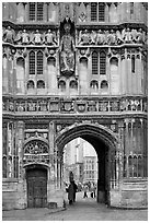 Christ Church Gate (Cathedral precincts main entrance). Canterbury,  Kent, England, United Kingdom (black and white)