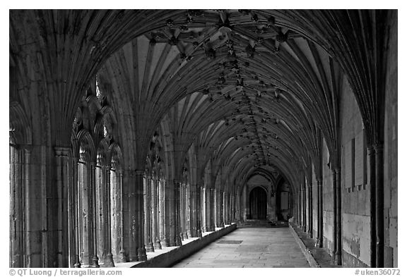 Great Cloister gallery, Canterbury Cathedral. Canterbury,  Kent, England, United Kingdom