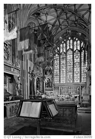 Memorial Book of Names, a page of which is turned daily  in the St Michael Chapel, Canterbury Cathedral. Canterbury,  Kent, England, United Kingdom (black and white)