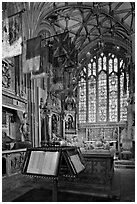 Memorial Book of Names, a page of which is turned daily  in the St Michael Chapel, Canterbury Cathedral. Canterbury,  Kent, England, United Kingdom (black and white)