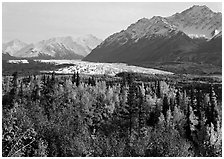 Matanuska Glacier in the fall. Alaska, USA (black and white)