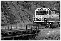 Alaska railroad locomotive. Whittier, Alaska, USA ( black and white)