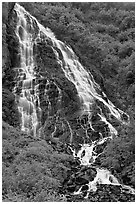 Horsetail Falls, Keystone Canyon. Alaska, USA ( black and white)