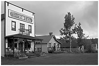 Ma Johnson  hotel at sunset. McCarthy, Alaska, USA (black and white)