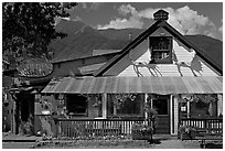 McCarthy lodge. McCarthy, Alaska, USA (black and white)
