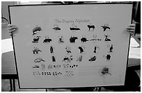 Poster describing the Inupiaq alphabet, Kiana. North Western Alaska, USA ( black and white)