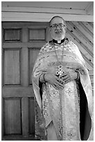Orthodox priest. Ninilchik, Alaska, USA ( black and white)