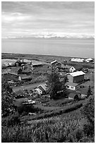 Old village. Ninilchik, Alaska, USA ( black and white)