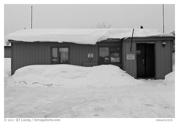 Post Office, Coldfoot. Alaska, USA (black and white)