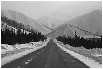 North Slope Haul Road. Alaska, USA ( black and white)