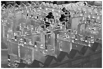 Maze made of ice, George Horner Ice Park. Fairbanks, Alaska, USA (black and white)