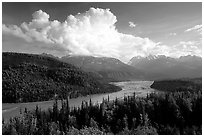 Matanuska River Valley. Alaska, USA ( black and white)