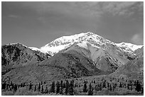 Mineralized Sheep Mountain in the Talkeetna Range. Alaska, USA ( black and white)