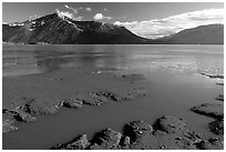 Mud flats, Turnagain Arm. Alaska, USA ( black and white)