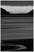 Tidal flats at sunset, Turnagain Arm. Alaska, USA ( black and white)