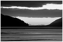 Fjord at sunset, Turnagain Arm. Alaska, USA ( black and white)