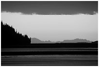 Turnagain Arm at sunset. Alaska, USA ( black and white)