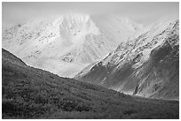 Clearwater Mountains in autumn. Alaska, USA ( black and white)