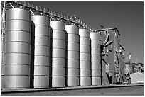 Grain silos. California, USA (black and white)