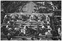 Aerial view of campus. Stanford University, California, USA ( black and white)
