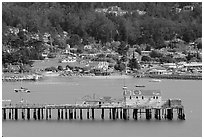 Pier, Pillar Point Harbor. Half Moon Bay, California, USA ( black and white)