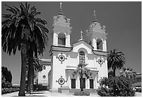 Portuguese Cathedral, mid-day. San Jose, California, USA (black and white)