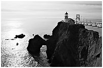 Point Bonita Lighthouse, afternoon. California, USA ( black and white)