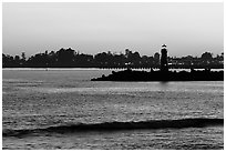 Lighthouse at sunset. Santa Cruz, California, USA ( black and white)