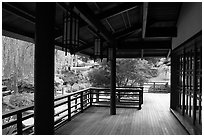 Pavilion in Japanese Friendship Garden. San Jose, California, USA (black and white)