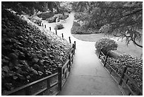 Alley in Japanese Friendship Garden. San Jose, California, USA ( black and white)