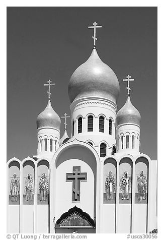 Holy Virgin Russian Cathedral. San Francisco, California, USA (black and white)
