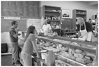 Shopping at the Cheese Board. Berkeley, California, USA ( black and white)
