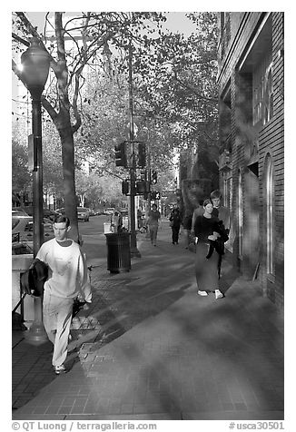 University avenue, the main street. Palo Alto,  California, USA (black and white)