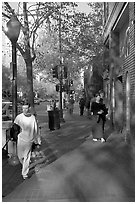 University avenue, the main street. Palo Alto,  California, USA ( black and white)